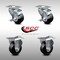 Service Caster 3.5 Inch SS Soft Rubber Wheel Top Plate Caster Set with 2 Brake 2 Rigid SCC SCC-SS20S3514-SRS-TLB-2-R-2 - alternate 1